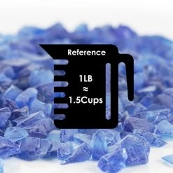 Vase Market 18 Lbs Vase Filler Sea Glass Frosted Blue 0.5" - 1", Available In 28 Lbs -vasemark Shop sea glass vase fillers ggm005fb.cup .800