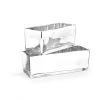 Vase Market Silver Glass Rectangle Vase. H-4" Open-12"x4", Pack Of 2 Pcs