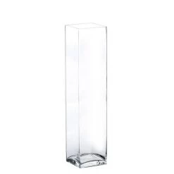 Vase Market 2 Pcs Glass Square Vase H-24" Open-4.75"x4.75" (Multiple Packing)