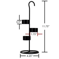 Vase Market Black Candle Holder H-11.75" With 14" Chimney, Pack Of 6 Sets (12 Pcs) -vasemark Shop tealight candle holder stand msh001bk 2 1