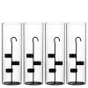 Vase Market Black Candle Holder H-11.75" With 14" Chimney, Pack Of 6 Sets (12 Pcs)