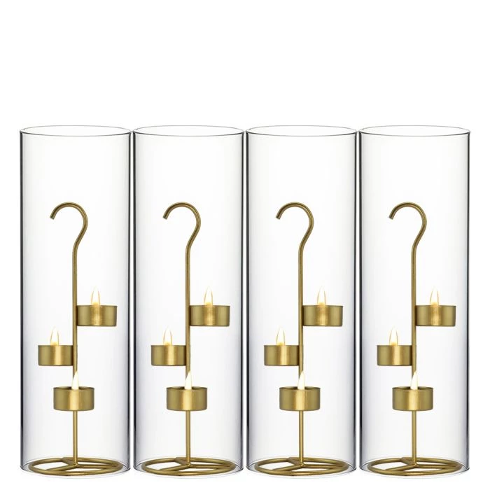 Vase Market Gold Candle Holder H-11.75" With 14" Chimney, Pack Of 6 Sets (12 Pcs) 1 Vase Market Gold Candle Holder H-11.75" With 14" Chimney, Pack Of 6 Sets (12 Pcs)