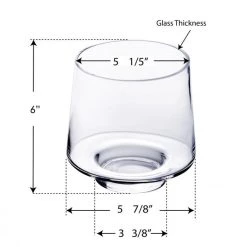 Vase Market Terrarium Vase H-8", D-5" On Wood Base Stand (Multiple Packing) -vasemark Shop terrarium taper up vase wood base gch230 08 dim2.1000 1