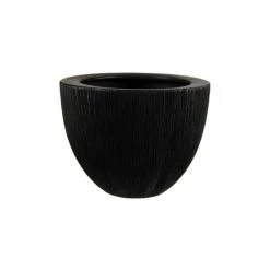 Vase Market Ceramic Planter Pot Satin Black. H-7"