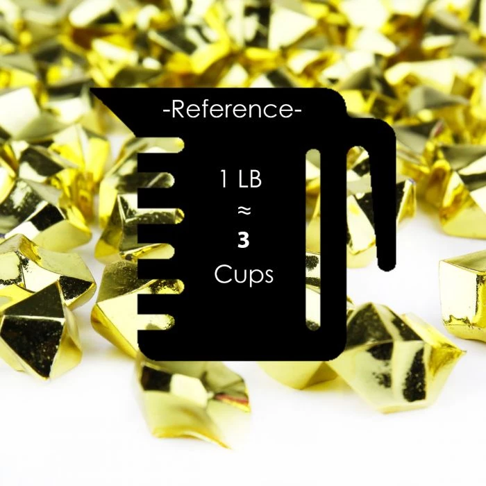 Vase Market 12 Lbs Acrylic Ice Rock Crystal 1" Large Gold Vase Fillers , Available In 24 Lbs 3 Vase Market 12 Lbs Acrylic Ice Rock Crystal 1" Large Gold Vase Fillers , Available In 24 Lbs - Image 3