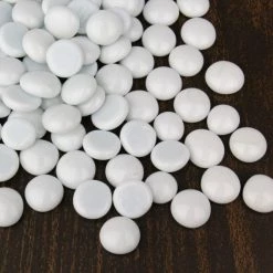 Vase Market 18 Lbs Vase Filler Glass Flat 0.6" Aquarium Gemstones White, Available In 28 Lbs