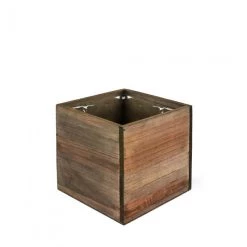 Vase Market Wood Cube Planter Box W/ Plastic Liner Natural H-3" Open-3" X 3" (Multiple Packing) -vasemark Shop wood cube planter box wpcb030303