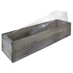 Vase Market Wood Rectangle Planter Box W/ Plastic Liner H-4" Open-17" X 5" (Multiple Packing) -vasemark Shop wood planter box wpcb051704 02 1000