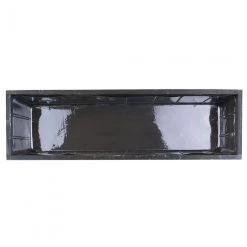 Vase Market Wood Rectangle Black Planter Box W/ Plastic Liner H-4" Open-17" X 5" (Multiple Packing) -vasemark Shop wood planter box wpcb051704bk 3