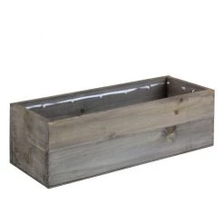 Vase Market Wood Rectangle Planter Box W/ Plastic Liner H-4" Open-13" X 5" (Multiple Packing)