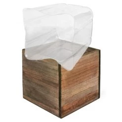 Vase Market Wood Cube Planter Box W/ Plastic Liner Natural H-4" Open-4"x4" (Multiple Packing) -vasemark Shop wpcb030303 liner 1
