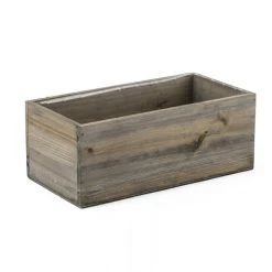 Vase Market Wood Rectangle Planter Box W/ Plastic Liner H-4" Open-10"x5" (Multiple Packing) -vasemark Shop wpcb051004 details 01