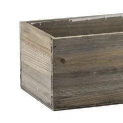 Vase Market Wood Rectangle Planter Box W/ Plastic Liner H-4" Open-10"x5" (Multiple Packing) -vasemark Shop wpcb051004 details 02