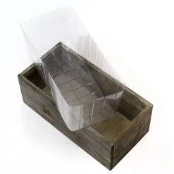 Vase Market Wood Rectangle Planter Box W/ Plastic Liner H-4" Open-10"x5" (Multiple Packing) -vasemark Shop wpcb051004lb 2