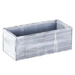 Vase Market Wood Rectangle White Planter Box W/ Plastic Liner H-4" Open-10"x5" (Multiple Packing) -vasemark Shop wpcb051004wt