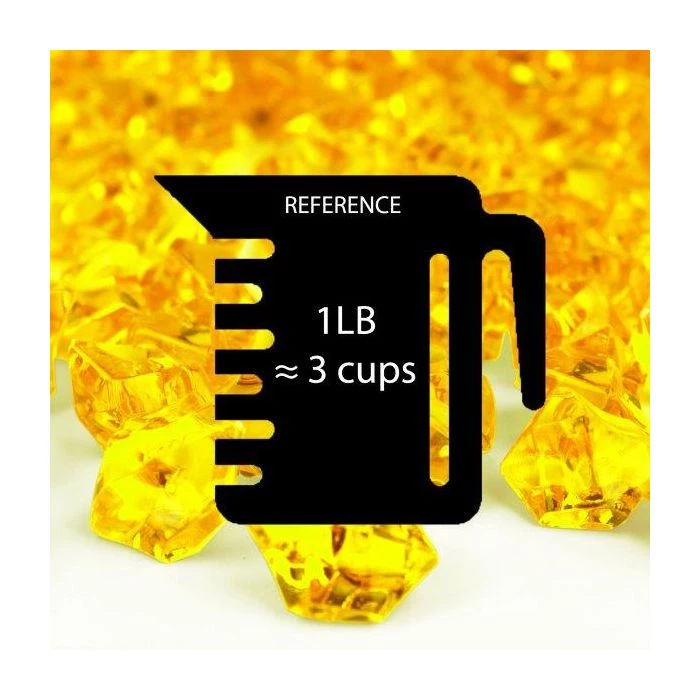 Vase Market 12 Lbs Acrylic Ice Rock Crystal 1" Large Yellow Vase Fillers , Available In 24 Lbs 3 Vase Market 12 Lbs Acrylic Ice Rock Crystal 1" Large Yellow Vase Fillers , Available In 24 Lbs - Image 3