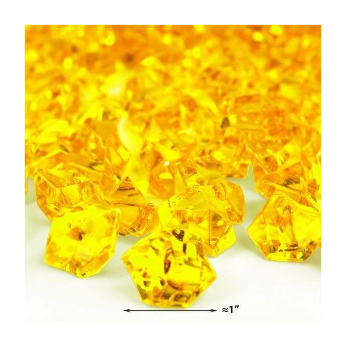 Vase Market 12 Lbs Acrylic Ice Rock Crystal 1" Large Yellow Vase Fillers , Available In 24 Lbs 2 Vase Market 12 Lbs Acrylic Ice Rock Crystal 1" Large Yellow Vase Fillers , Available In 24 Lbs - Image 2