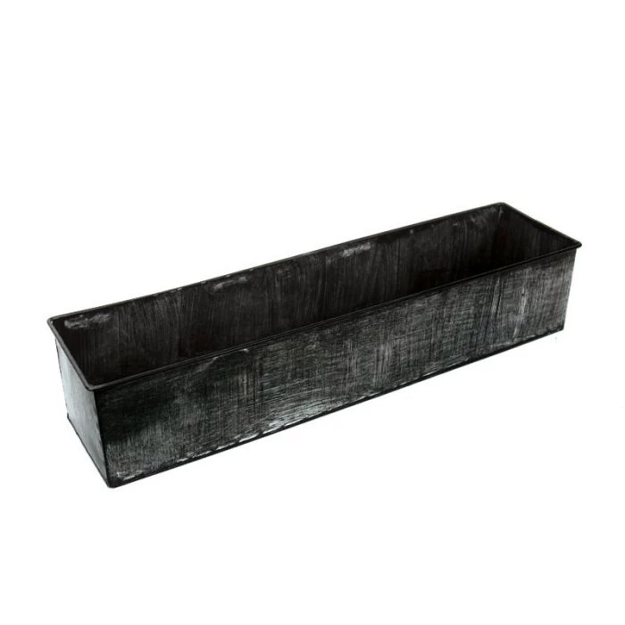 Vase Market Zinc Rectangle Planter Iron Grey Finish H-4" Open-5" X 20" (Multiple Packing) 4 Vase Market Zinc Rectangle Planter Iron Grey Finish H-4" Open-5" X 20" (Multiple Packing) - Image 4