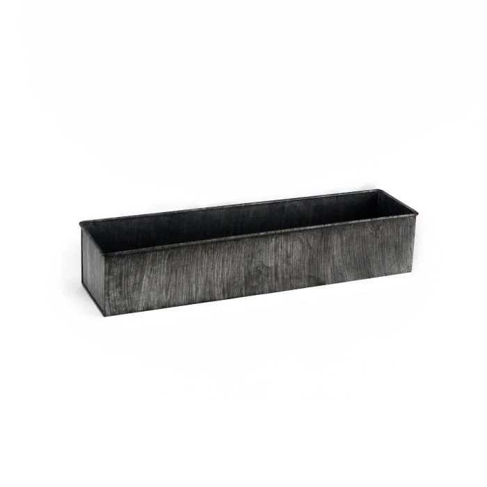 Vase Market Zinc Rectangle Planter Iron Grey Finish H-4" Open-5" X 20" (Multiple Packing) 1 Vase Market Zinc Rectangle Planter Iron Grey Finish H-4" Open-5" X 20" (Multiple Packing)