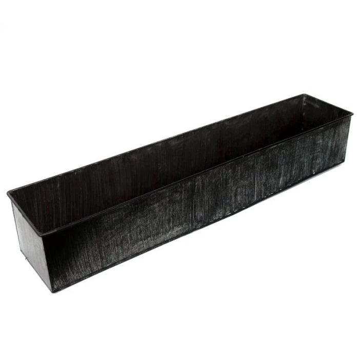 Vase Market Zinc Rectangle Planter Iron Grey Finish H-4" Open-5" X 24" (Multiple Packing) 4 Vase Market Zinc Rectangle Planter Iron Grey Finish H-4" Open-5" X 24" (Multiple Packing) - Image 4