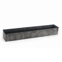 Vase Market Zinc Rectangle Planter Iron Grey Finish H-4" Open-5" X 28" (Multiple Packing) 10 Vase Market Zinc Rectangle Planter Iron Grey Finish H-4" Open-5" X 28" (Multiple Packing) -vasemark Shop zicb052804 details 01