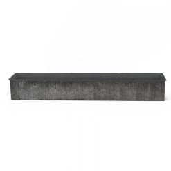 Vase Market Zinc Rectangle Planter Iron Grey Finish H-4" Open-5" X 28" (Multiple Packing)