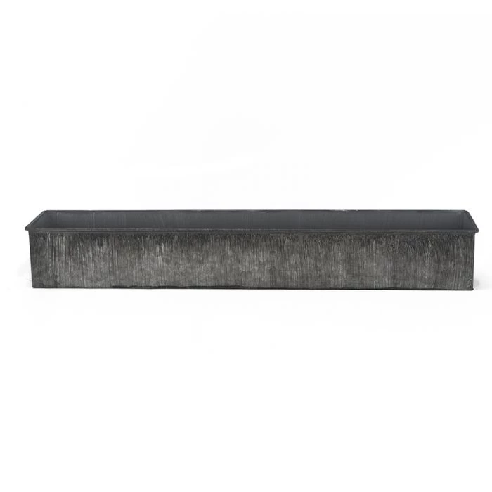 Vase Market Zinc Rectangle Planter Iron Grey Finish H-4" Open-5" X 28" (Multiple Packing) 1 Vase Market Zinc Rectangle Planter Iron Grey Finish H-4" Open-5" X 28" (Multiple Packing)