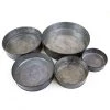 Vase Market Set Of 5 Zinc Cylinder Dish Iron Grey Finish D-4",5",6",7",8" (Multiple Packing)