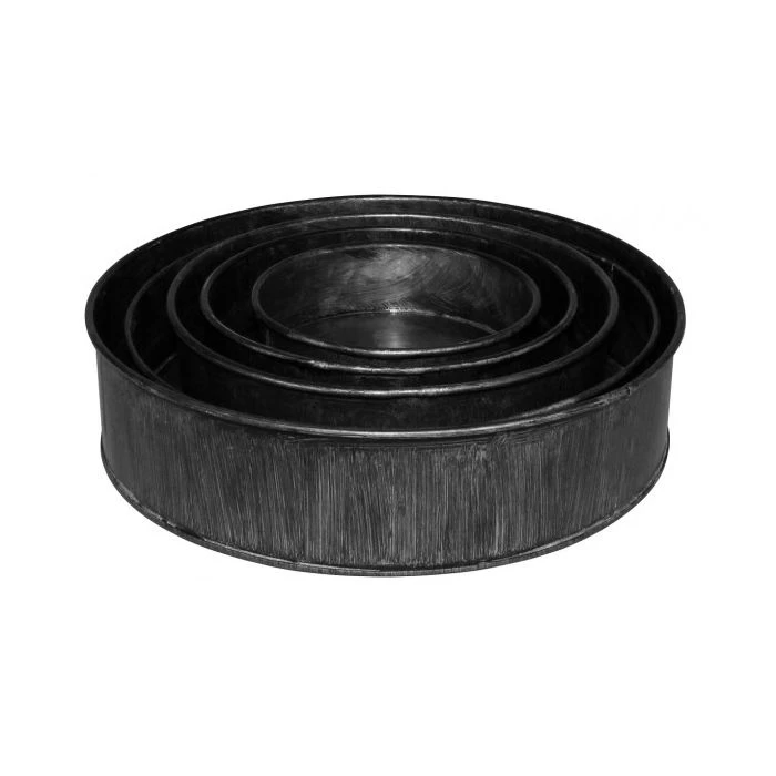 Vase Market Set Of 5 Zinc Cylinder Dish Iron Grey Finish D-4",5",6",7",8" (Multiple Packing) 4 Vase Market Set Of 5 Zinc Cylinder Dish Iron Grey Finish D-4",5",6",7",8" (Multiple Packing) - Image 4