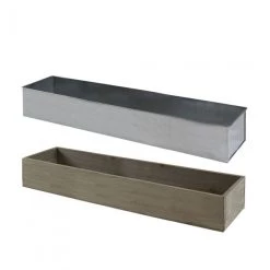 Vase Market Wood Rectangle Long Planter Box W/ Zinc Liner Natural H-4" Open-22"x4" -vasemark Shop zwcb042204 sd 1000