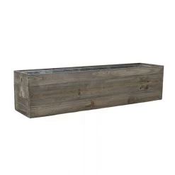 Vase Market Wood Rectangle Planter Box W/ Zinc Liner Natural H-6" W-24", H-4" W-22", Set Of 2 -vasemark Shop zwcb062406s2 details 03 3