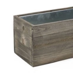 Vase Market Wood Rectangle Planter Box W/ Zinc Liner Natural H-6" W-24", H-4" W-22", Set Of 2 -vasemark Shop zwcb062406s2 details 07 3