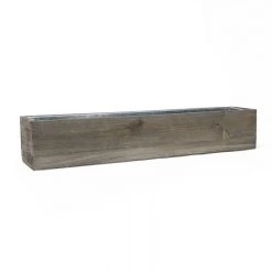 Vase Market Wood Rectangle Long Planter Box W/ Zinc Liner Natural H-4" Open-22"x4" -vasemark Shop zwcb062406s2 details 08 2
