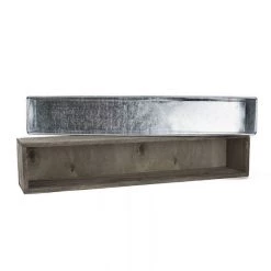 Vase Market Wood Rectangle Long Planter Box W/ Zinc Liner Natural H-4" Open-22"x4" -vasemark Shop zwcb062406s2 details 11 2