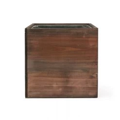 Vase Market Wood Cube Planter Box W/ Zinc Liner Natural H-8" Open-8"x8" (Multiple Packing) -vasemark Shop zwcb080808 main 01 1