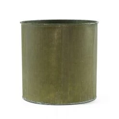 Vase Market Corrugated Zinc Metal H-3" To 8" Galvanized Cylinder Planter Pot (Multiple Packing) -vasemark Shop zwcy080808s6 main 01